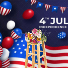 Lofaris Patriotic Usa Flag Balloons Independence Day Backdrop