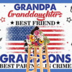 Lofaris Patriotic Usa Flag Happy Grandpa Fathers Day Backdrop