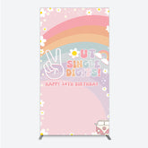 Lofaris Peace Out Single Digits 10th Birthday Rectangle Backdrop Groovy 70s Retro Theme VW Bus and Rainbow Party Decor