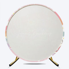 Lofaris Peace Out Single Digits 10th Birthday Round Backdrop Groovy 70s Retro Theme VW Bus and Rainbow Party Decor