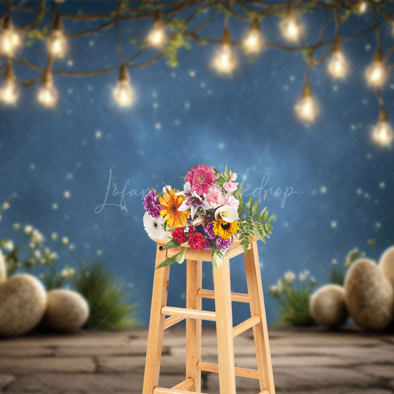 Lofaris Peaceful Easter Night Starry Sky Holiday Backdrop