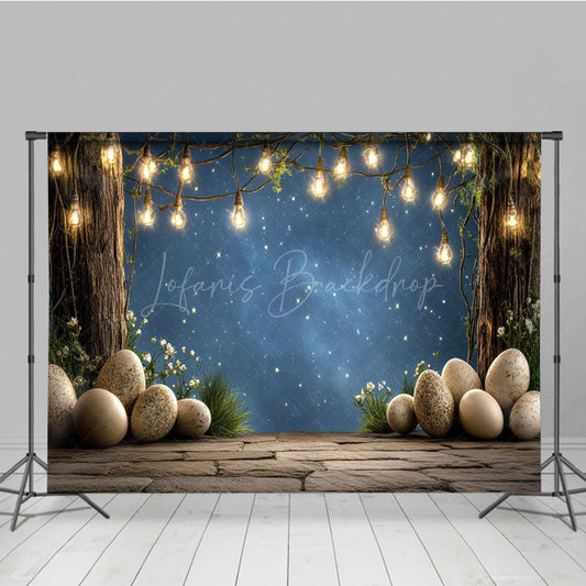 Lofaris Peaceful Easter Night Starry Sky Holiday Backdrop