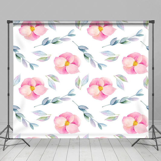 Lofaris Peach Blossom And Leaves Repeat Step Photo Backdrop