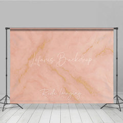 Lofaris Peachy Pink and Gold Vein Marble Texture Photography Backdrop Elegant Abstract Blush Photo Background