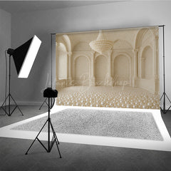 Lofaris Pearl Ballroom Photography Backdrop Elegant Luxury Room with Arches Fantasy Wedding or Maternity Photo Shoots