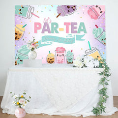 Lofaris Pearl Milk Tea Lets Partea Happy Birthday Backdrop