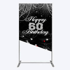 Lofaris Pearl Rose Heels Glitter 60th Birthday Rectangle Backdrop