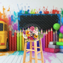 Lofaris Pencils Back To School Chalkboard Photography Backdrop