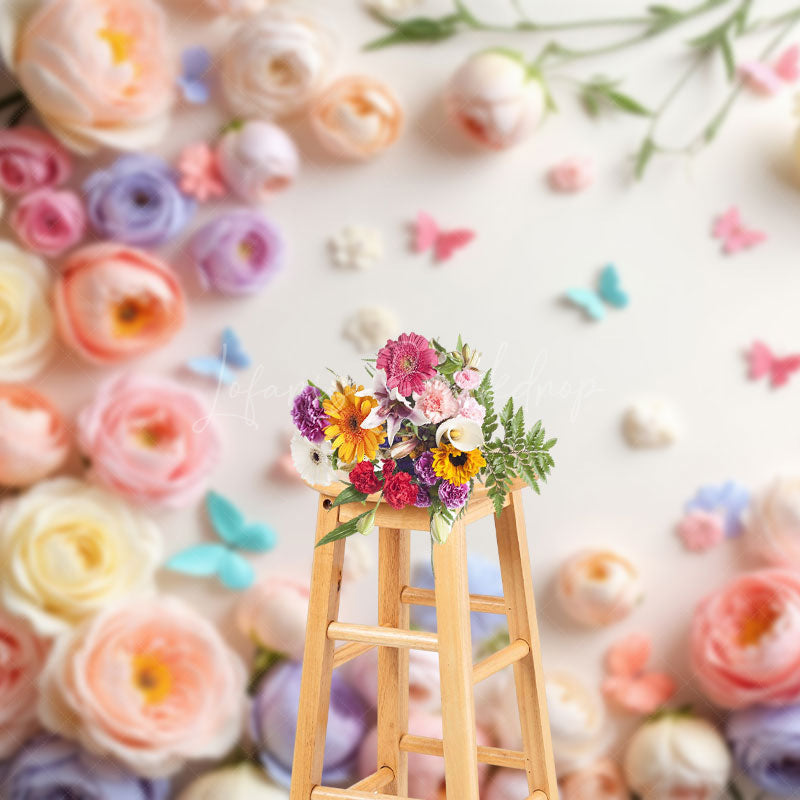 Lofaris Peony Rose Floral Wall Spring Photography Backdrop