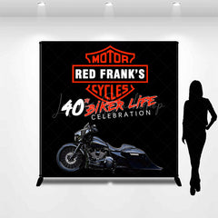Lofaris Personalized 40th Biker Birthday Backdrop Custom Name Motorcycle Theme Club Inspired Party Decor