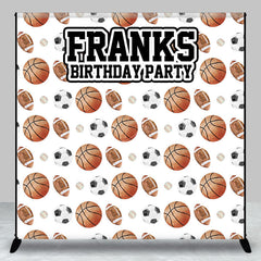 Lofaris Personalized All Star Sports Birthday Backdrop Basketball Soccer and Football Custom Name Party for Boy
