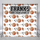 Lofaris Personalized All Star Sports Birthday Backdrop Basketball Soccer and Football Custom Name Party for Boy