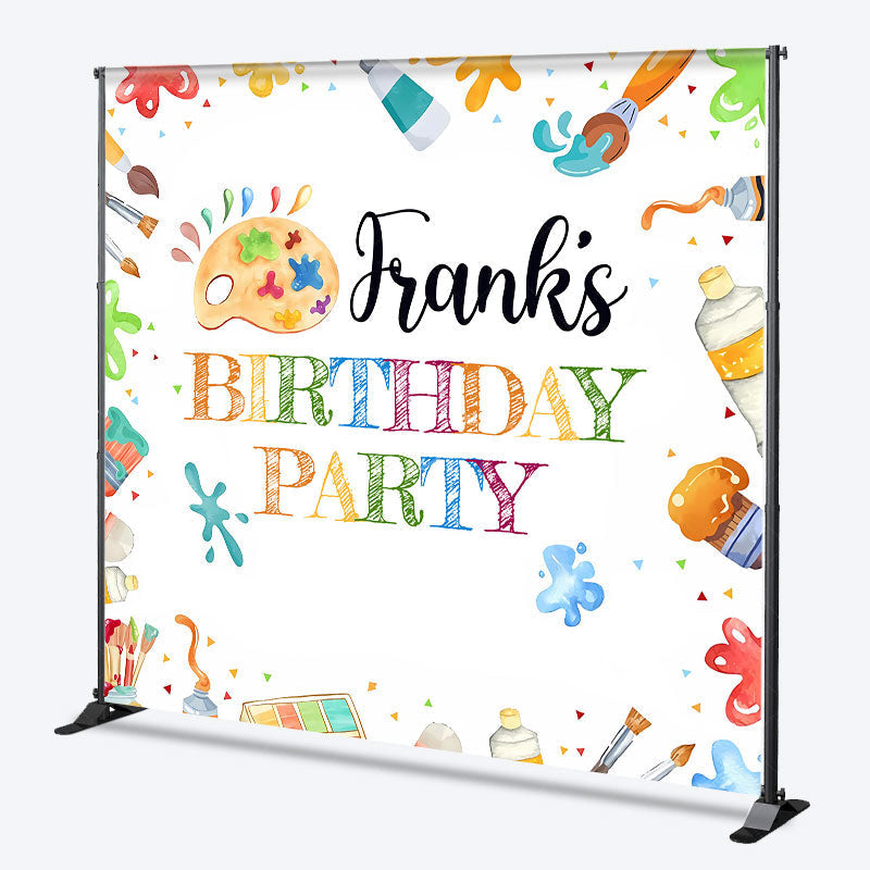Lofaris Personalized Art Party Birthday Backdrop Paint and Brushes Theme Custom Name Craft Painting Celebration