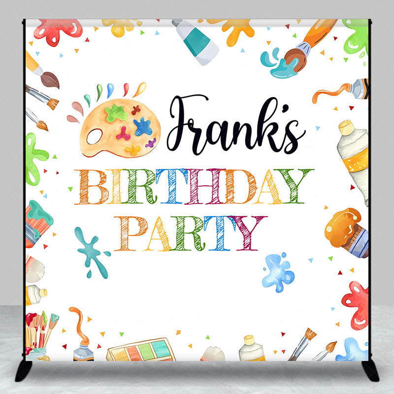 Lofaris Personalized Art Party Birthday Backdrop Paint and Brushes Theme Custom Name Craft Painting Celebration