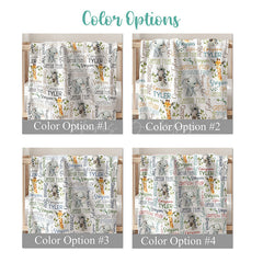 Lofaris Personalized Baby Boy Safari Animal Name Blanket