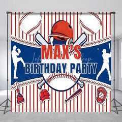 Lofaris Personalized Baseball Birthday Party Custom Backdrop Red White and Blue Sports Theme Decor for Kids Celebration
