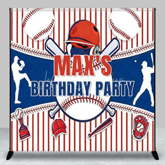 Lofaris Personalized Baseball Birthday Party Custom Backdrop Red White and Blue Sports Theme Decor for Kids Celebration