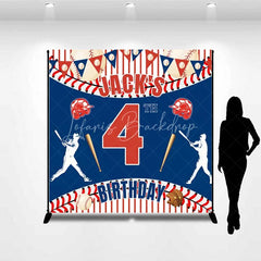 Lofaris Personalized Baseball Custom Birthday Backdrop Red Stripes Sports Theme Boys Party Photography Background