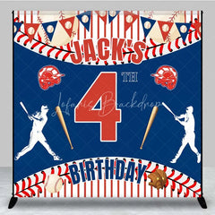 Lofaris Personalized Baseball Custom Birthday Backdrop Red Stripes Sports Theme Boys Party Photography Background