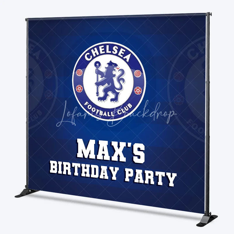 Lofaris Personalized Chelsea Football Club Birthday Backdrop Custom Name Soccer Team Party Banner