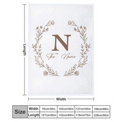 Lofaris Personalized Christmas Holly Blanket with Custom Name Festive Holiday Botanical Print Red Xmas Gift for Family