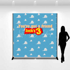 Lofaris Personalized Cloud Sky Custom Birthday Backdrop Blue Cartoon Clouds Boys Kids Party Photography Background