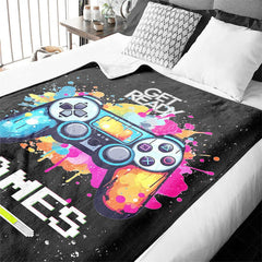Lofaris Personalized Color Ink Get Ready Gamepad Blanket with Name