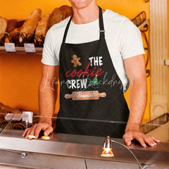 Lofaris Personalized Cookie Crew Apron Custom Name Christmas Kitchen Wear Festive Gift for Bakers and Friends