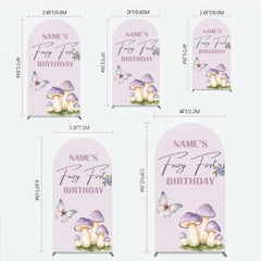Lofaris Personalized Fairy First Birthday Arch Backdrop Watercolor Mushroom Butterfly Decor