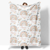 Lofaris Personalized Gingerbread Man Christmas Blanket with Custom Name Fun Holiday Cookie Print Red Xmas Gift for Kids