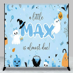 Lofaris Personalized Light Blue Halloween Baby Shower Custom Backdrop Cute Ghosts and Pumpkins for Little One Due