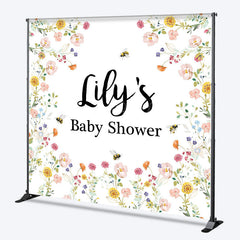 Lofaris Personalized Mommy to Bee Baby Shower Backdrop Wildflower and Honey Custom Name Garden Party Decor