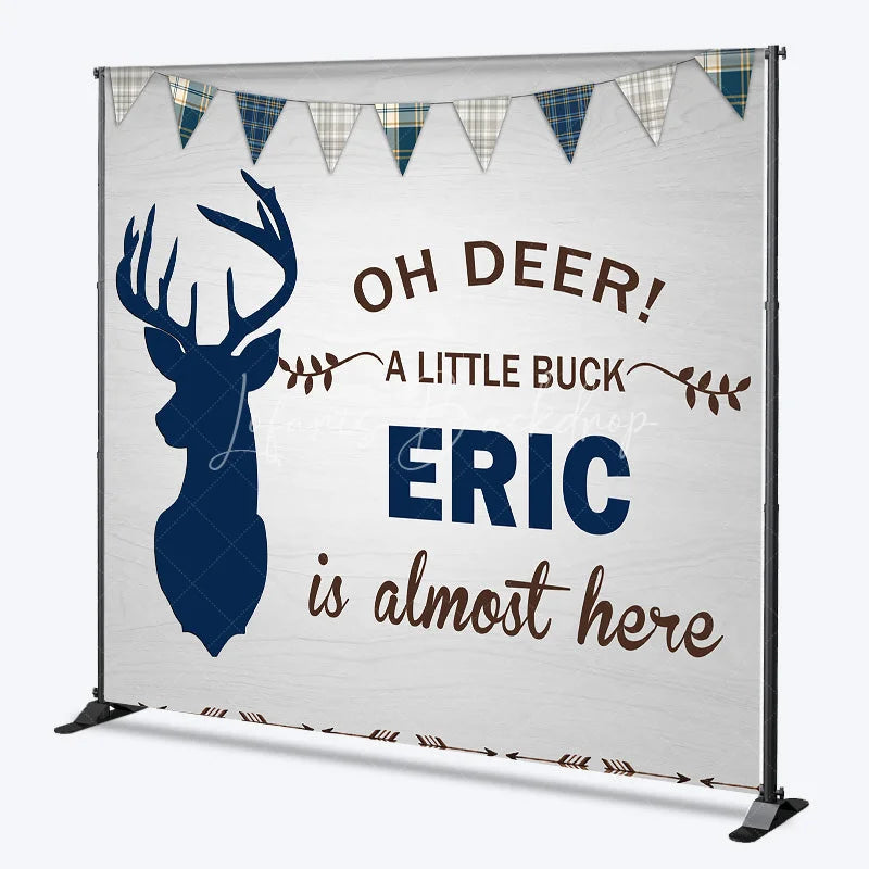 Lofaris Personalized Oh Deer Baby Shower Backdrop A Little Buck is Almost Here Woodland Theme for Boy