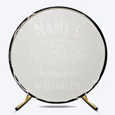 Lofaris Personalized Old No. 7 Whiskey Label Round Backdrop Custom Name for Adult Birthday Vintage Bar Theme Decor