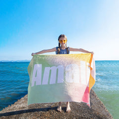 Lofaris Personalized Ombre Custom Name Beach Towel