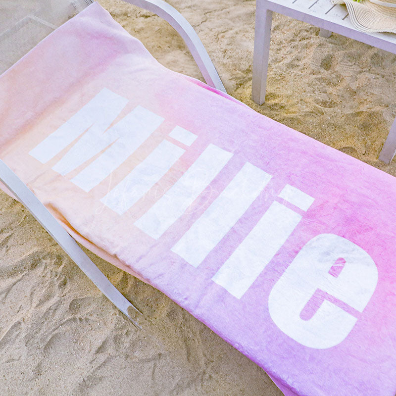 Lofaris Personalized Ombre Custom Name Beach Towel