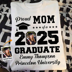 Lofaris Personalized Photo Graduation Proud Mom Tshirts
