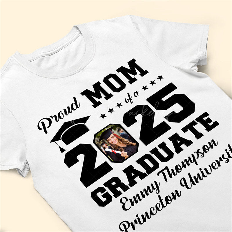 Lofaris Personalized Photo Graduation Proud Mom Tshirts