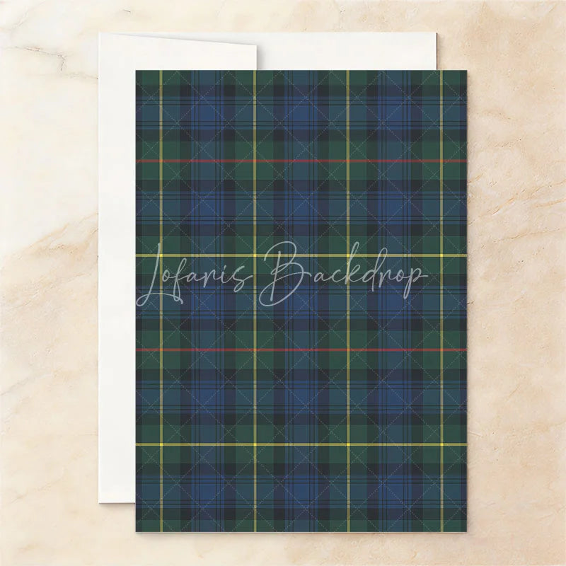 Lofaris Personalized Plaid Rocking Horse Baby Shower Invitation Custom Dark Blue and Gold Celebration Design