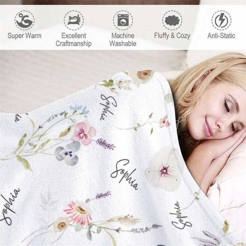 Lofaris Personalized Santa Claus Christmas Blanket with Custom Name Cute Father Fun Red Holiday Xmas Gift