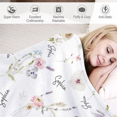 Lofaris Personalized Santa Claus Christmas Blanket with Custom Name Cute Father Fun Red Holiday Xmas Gift