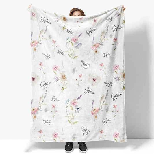 Lofaris Personalized Santa Claus Christmas Blanket with Custom Name Cute Father Fun Red Holiday Xmas Gift