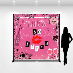 Lofaris Personalized So Fetch Pink Y2K Birthday Backdrop Custom Name Mean Girls Theme Party Banner
