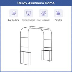 Lofaris Personalized Square Arch Fabric Display Trade Backdrop