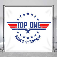 Lofaris Personalized Top One Pilot Birthday Backdrop Maverick Style First Wings Party Decoration