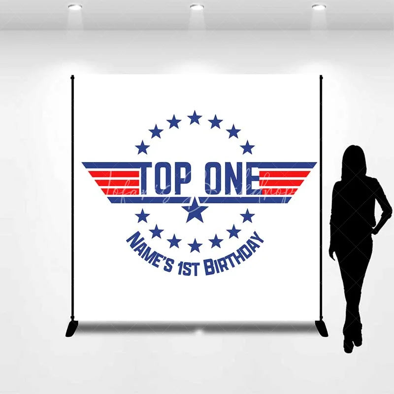 Lofaris Personalized Top One Pilot Birthday Backdrop Maverick Style First Wings Party Decoration