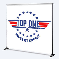 Lofaris Personalized Top One Pilot Birthday Backdrop Maverick Style First Wings Party Decoration