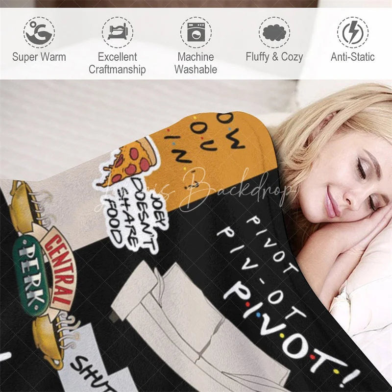 Lofaris Personalized TV Show Theme Blanket Custom Name Comedy Series Coffee Shop Lobster Couch Gift