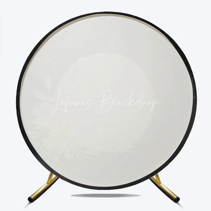 Lofaris Personalized Vinyl Record Round Backdrop Boho Floral Music Theme Groovy Retro Wedding Photo Booth Prop