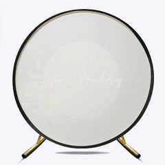 Lofaris Personalized Vinyl Record Round Backdrop Boho Floral Music Theme Groovy Retro Wedding Photo Booth Prop